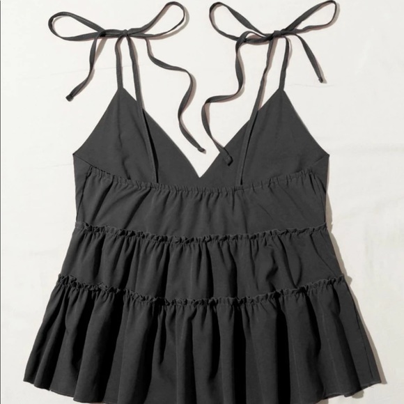 Black Ruffled Cami Top - Picture 2 of 2